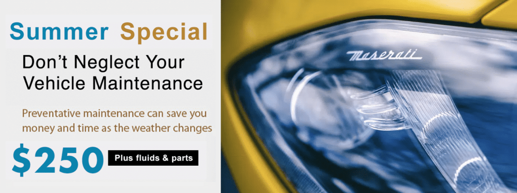 Maserati Repair NYC special Maserati pick up and delivery service available for customers who need help getting their Maserati serviced. Let us pick up your Maserati and return it to your location once your service or repair is completed. Call us we can help. We know Maserati.