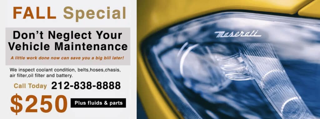 Maserati Repair NYC is part of the Manhattan Auto Repair Group. Our expert Maserati mechanics can do anything the Maserati dealer can do and more. Maserati-Repair-NyC is the #1 Maserati dealer alternative for Maserati service, maintenance and repair in NYC, Manhattan and the tri-state area.